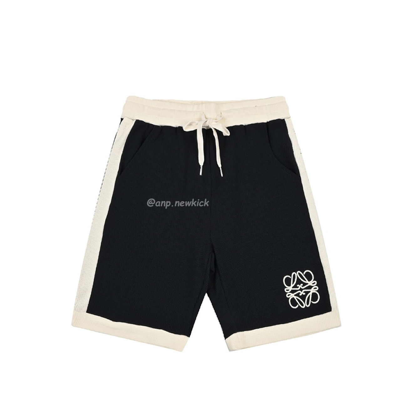 Loewe 24ss Embroidered Logo Color Blocking Waffle Shorts (2) - newkick.vip